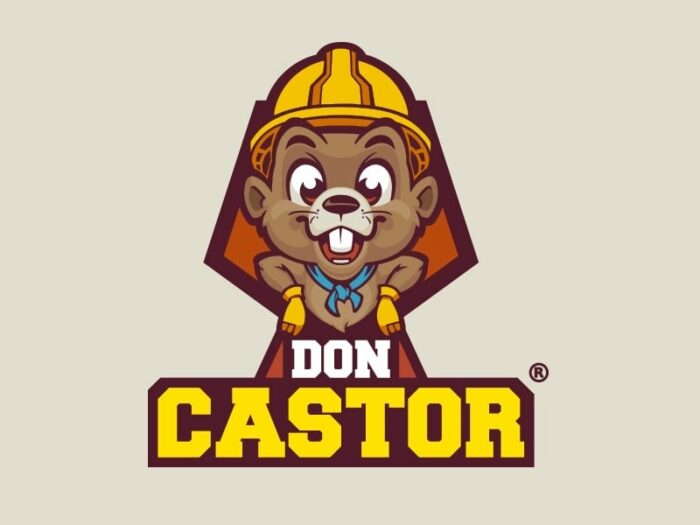 Don Castor logo featuring a cartoon beaver in a hard hat.