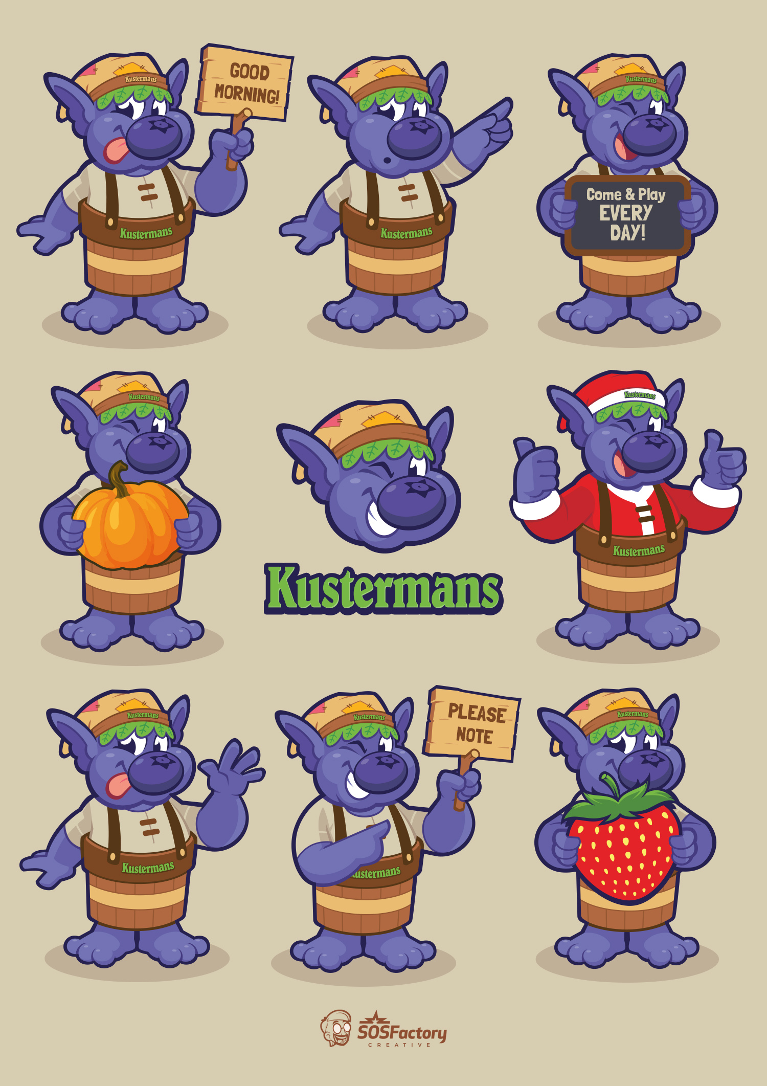 Meet Bloober, Kustermans’ mascot avatar with customizable expressions, outfits, and arm poses. Perfect for seasonal festivals and events